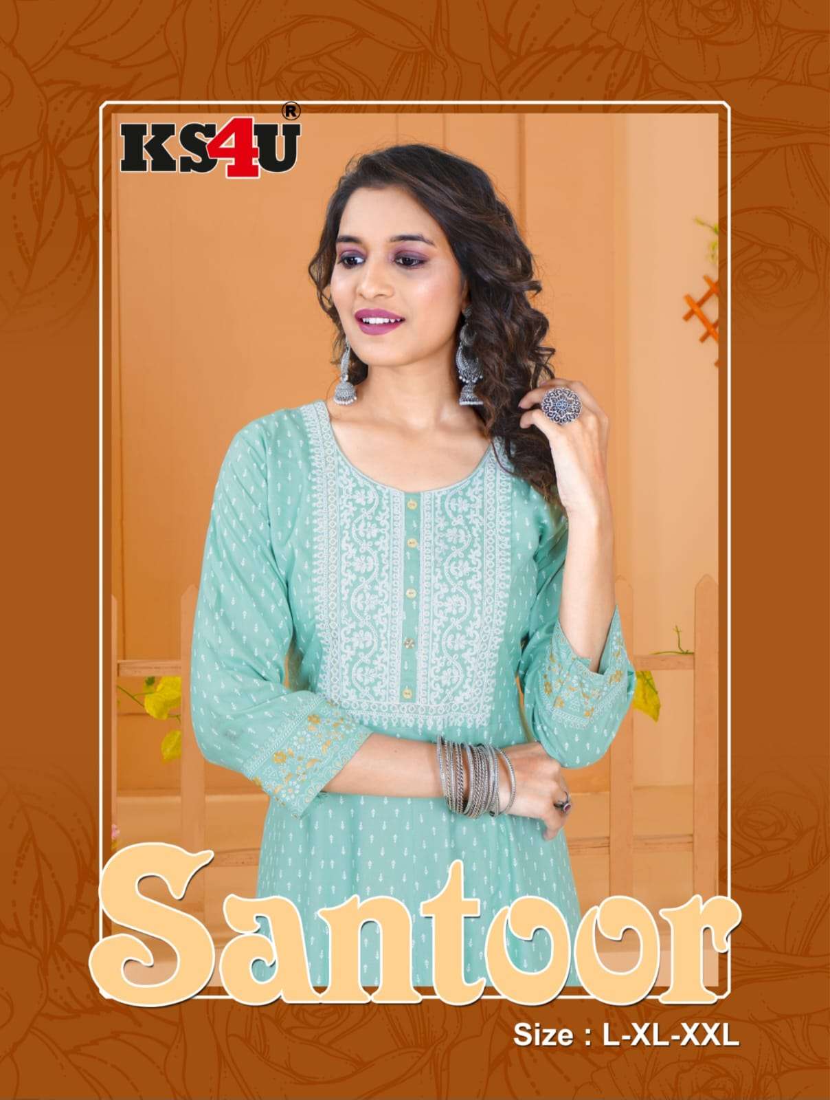 ks4u santoor series 101-105 heavy rayon kurti 