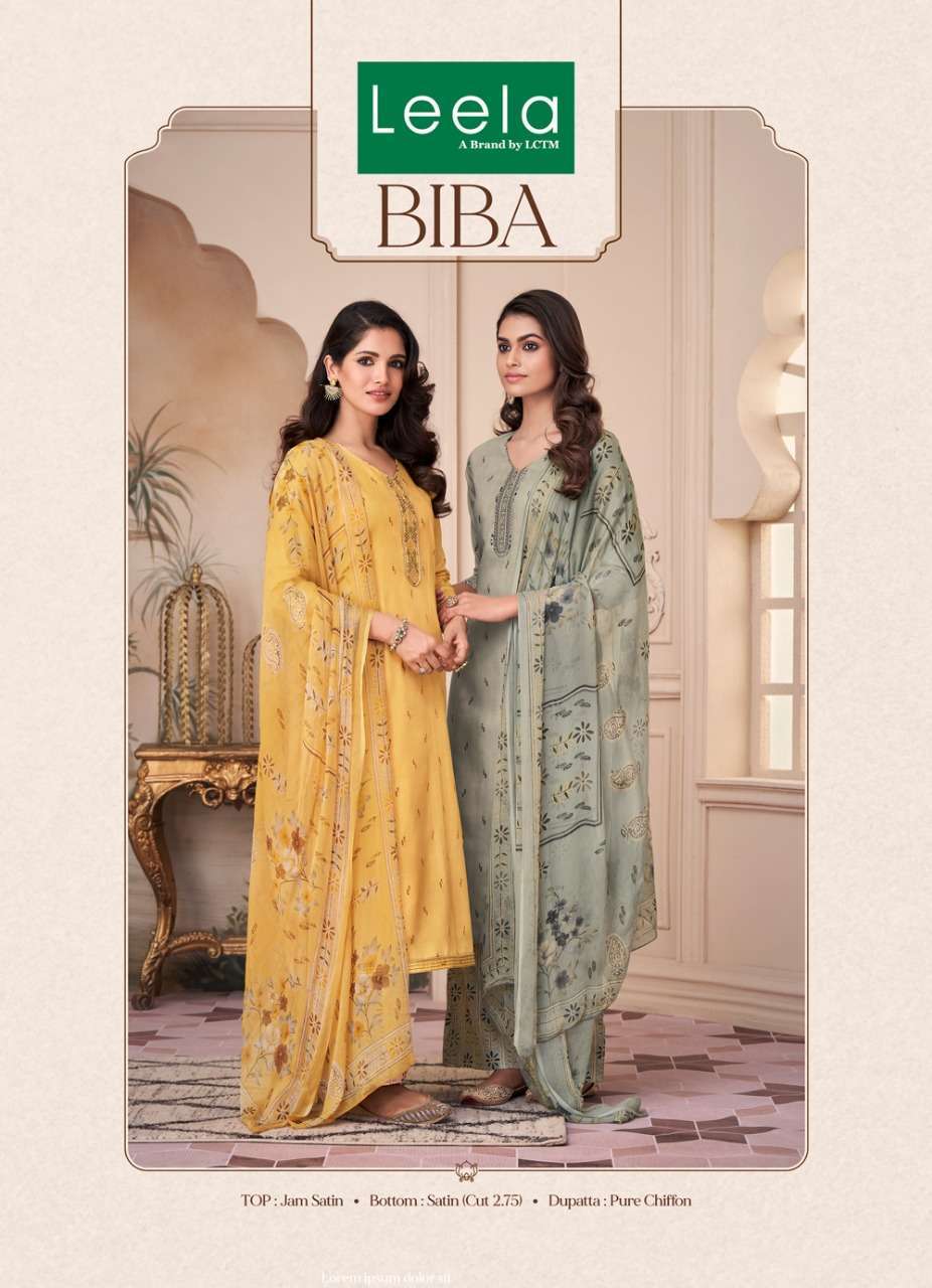 leela biba series 1001-1008 bember chiffon suit 