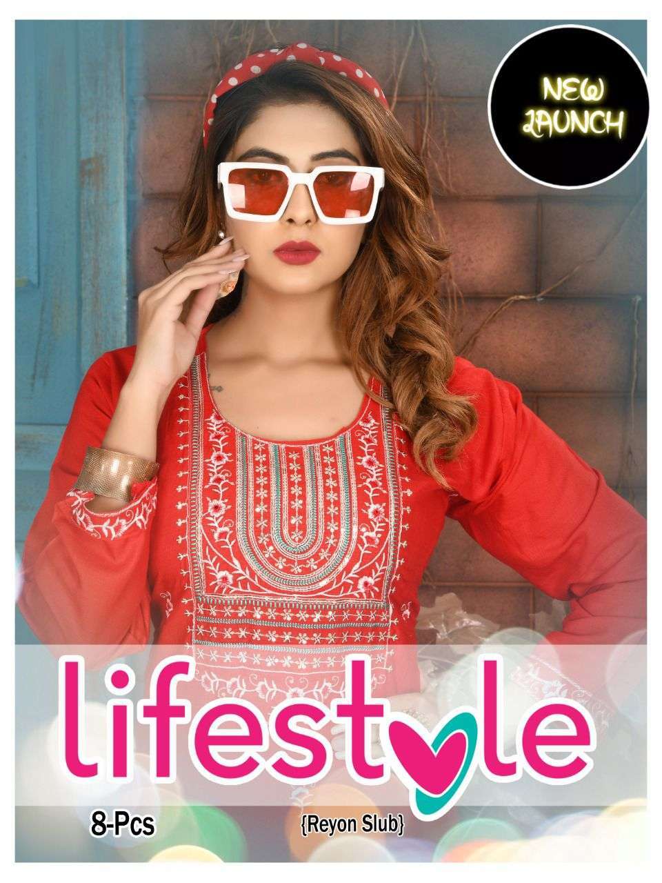 lifestyle series 001-008 rayon slub kurti 