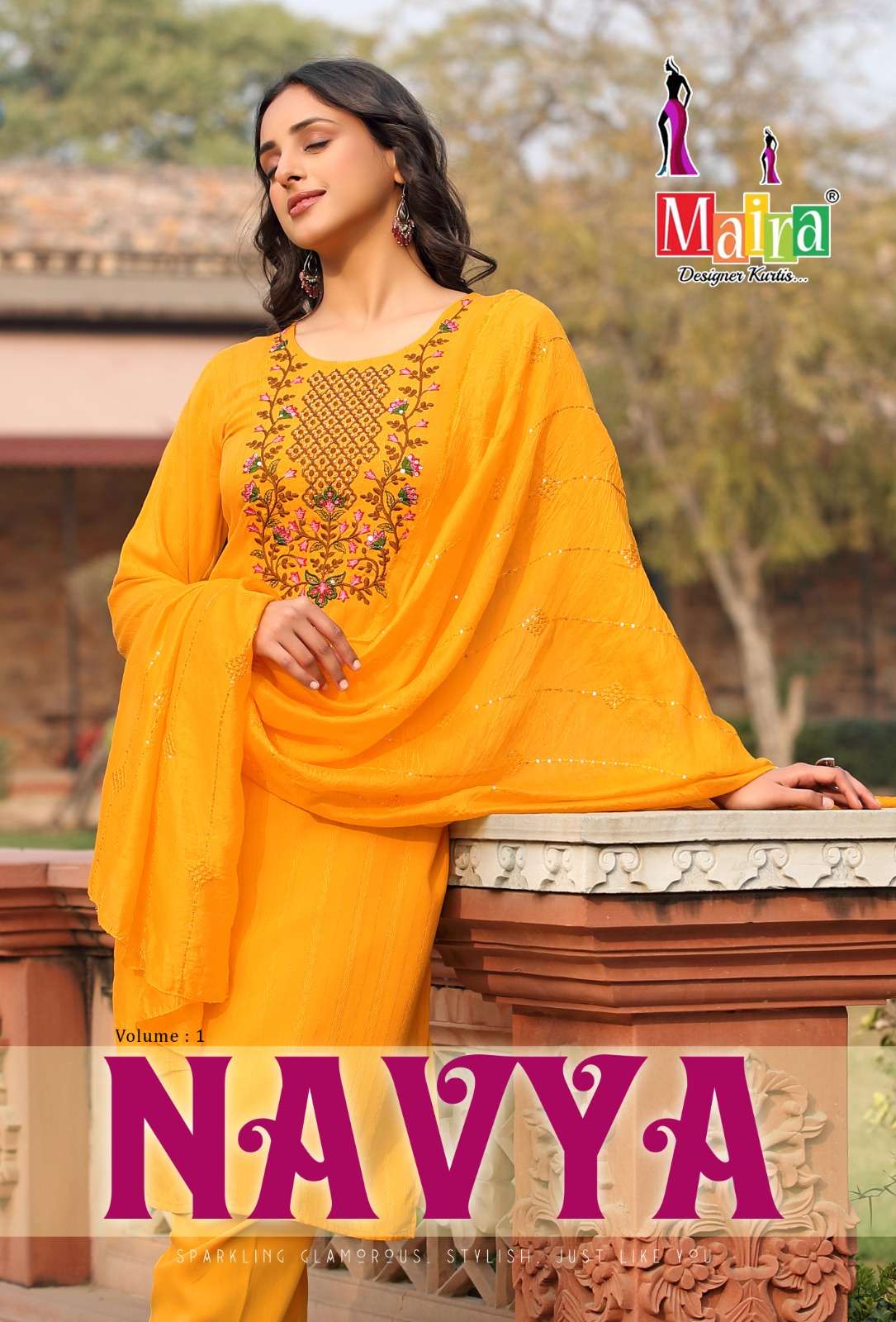 maira navya vol 1 series 101-108 heavy chanderi readymade suit 