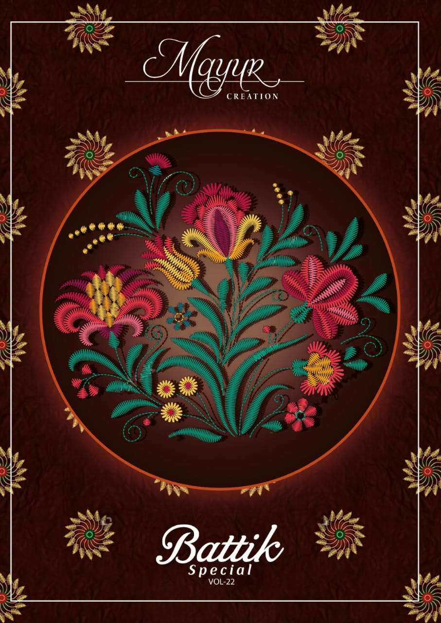 mayur batik special vol 22 series 2201-2210 pure cotton suit 