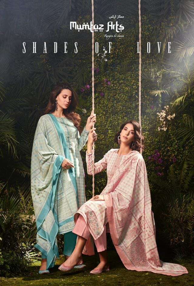 mumtaz arts shades of love series 1001-1006 pure jam satin suit 