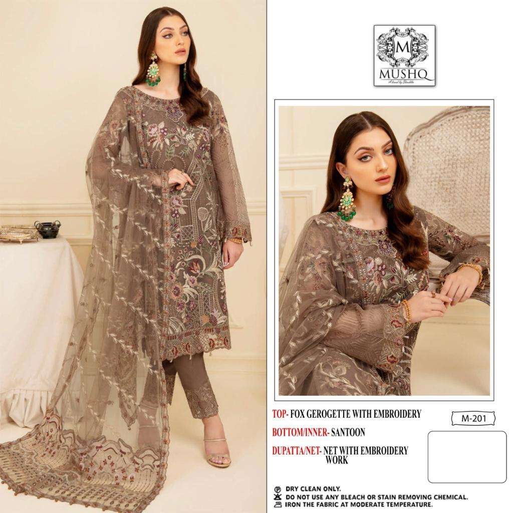 mushq M-201 designer heavy faux georgette suit 