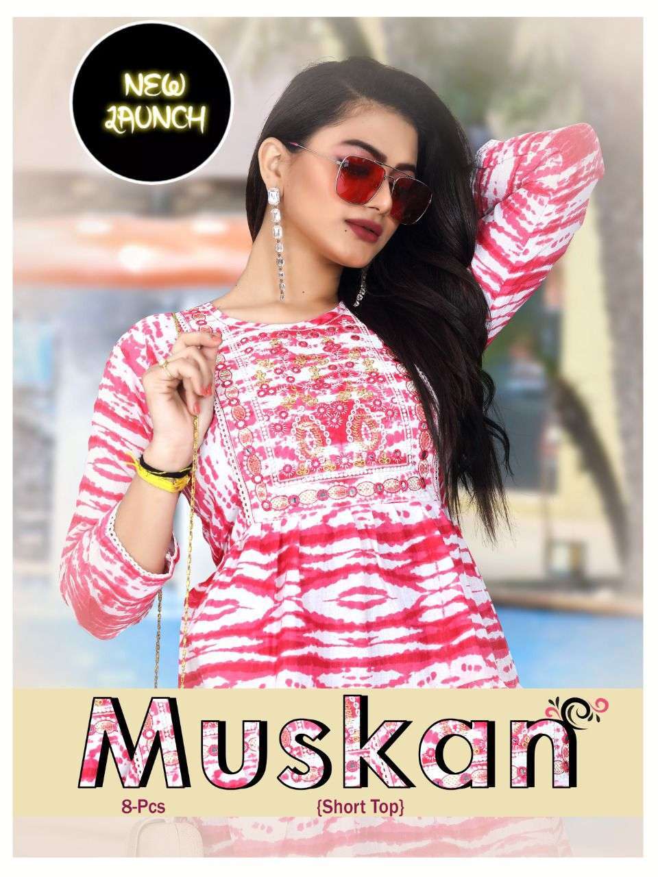 muskan series 01-08 rayon embroidery kurti 