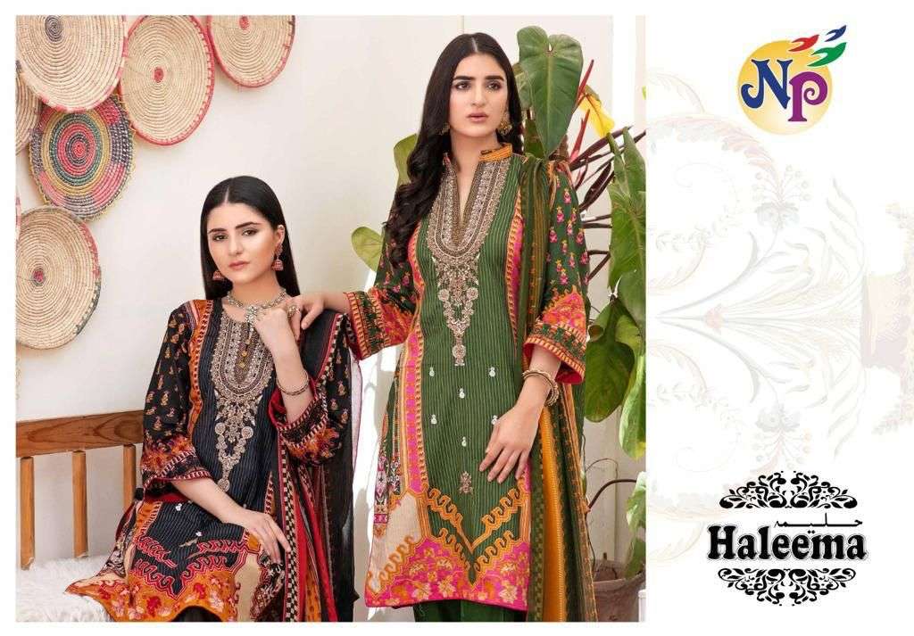 n p print haleema series 01-10 heavy lawn cotton suit 