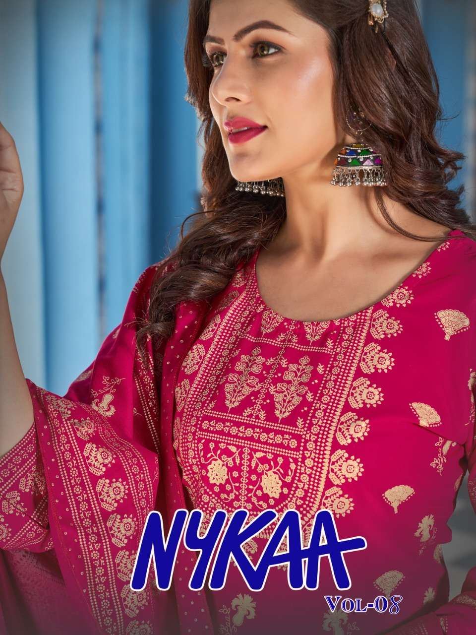 nykaa vol 8 designer Heavy 14kg Rayon suit 