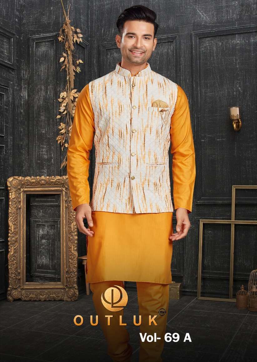 outluk 69AA Cotton With Lucknowi work kurta 