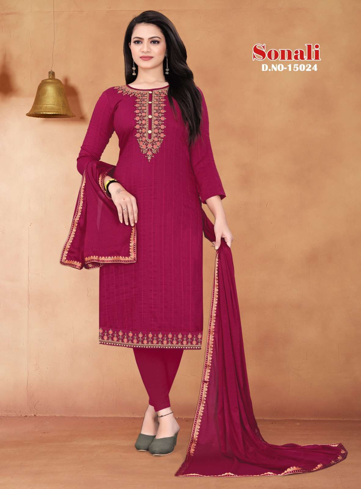 panch ratna sonali series 15021-15024 BSY Silk Jarkan Work suit