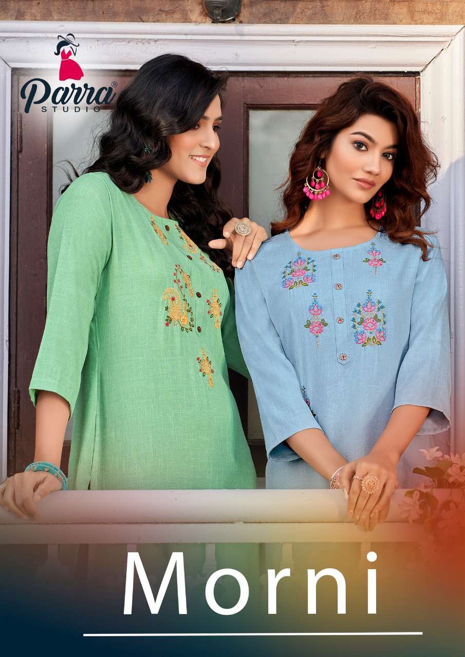 parra studio morni vol 1 series 1001-1008 rayon slub kurti 