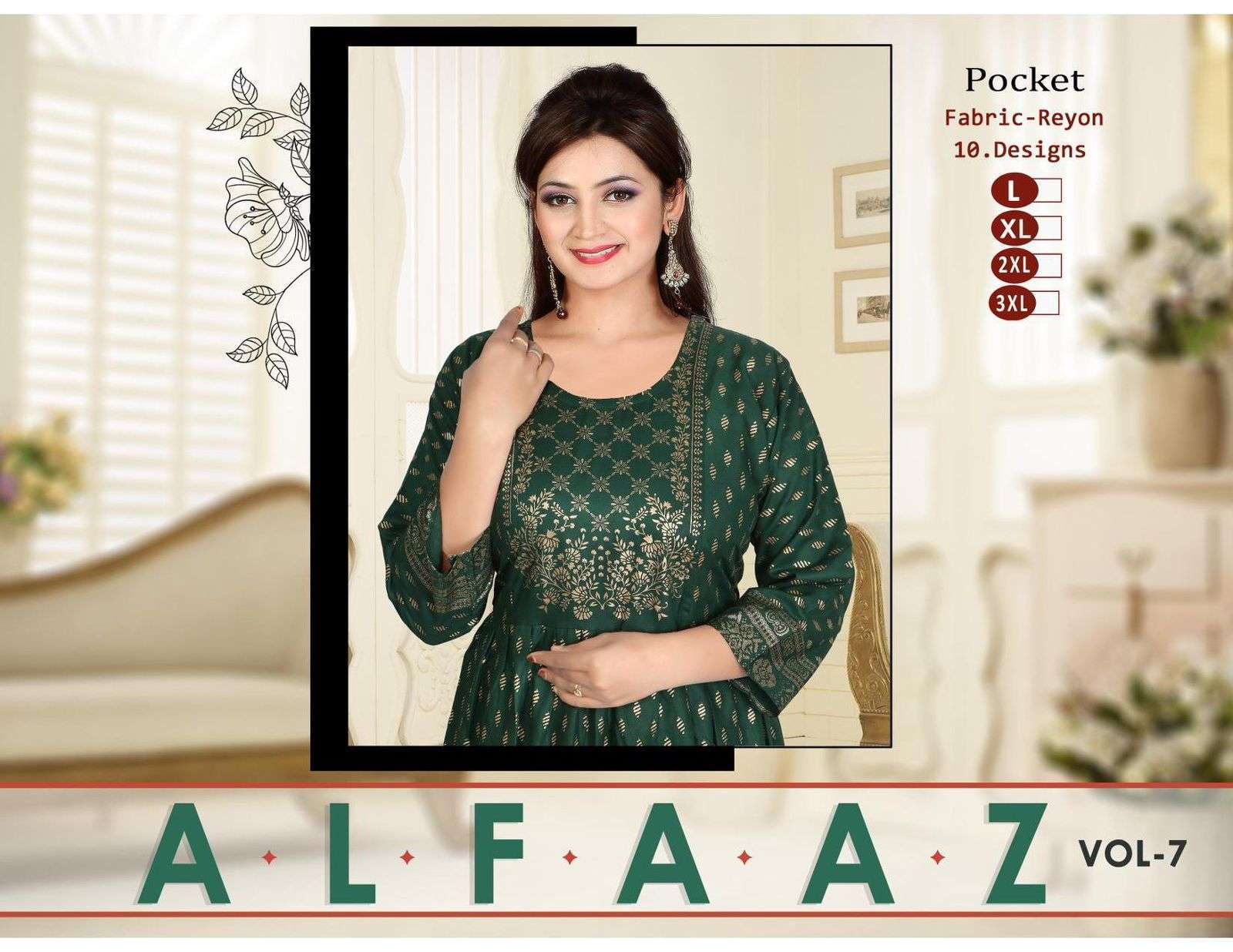 platinum alfaaz vol 7 series 701-710 Reyon Plain kurti