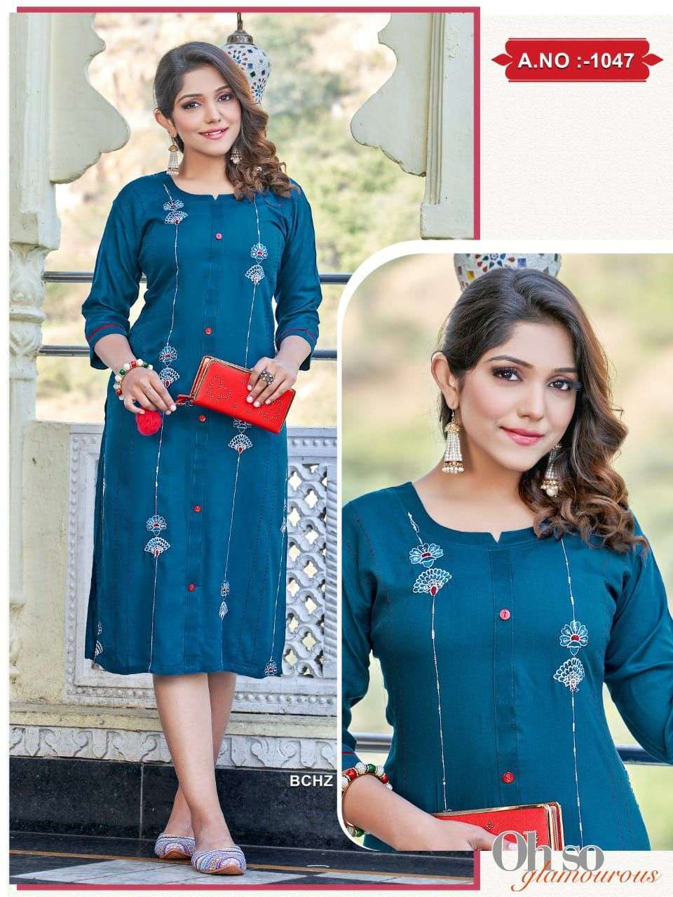 PLATINUM D.No-1047 heavy rayon premium kurti 