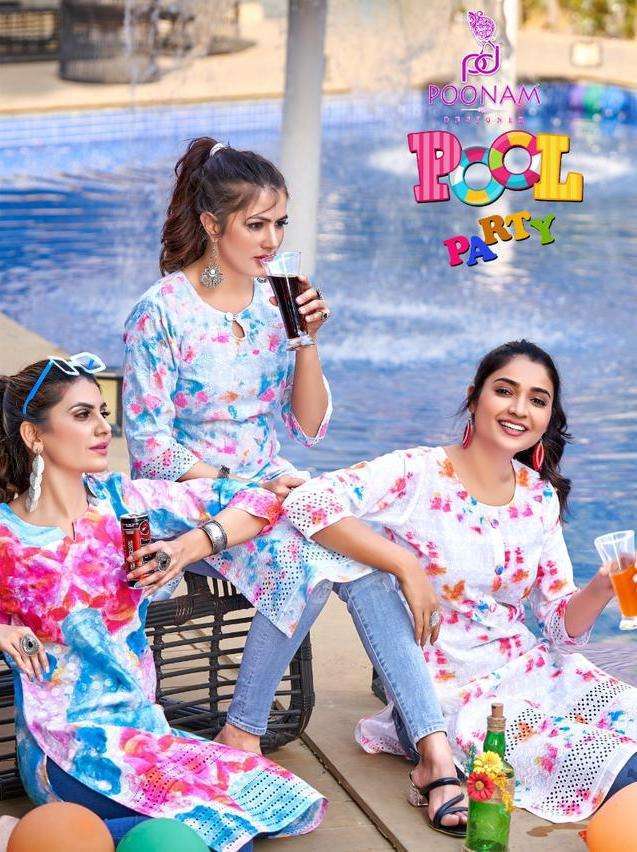 poonam pool party series 1001-1008 pure cotton kurti 