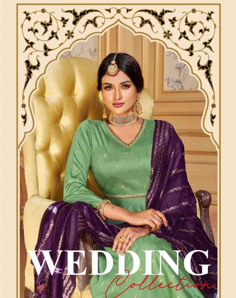 poonam wedding series 1001-1006 cotton silk kurti with dupatta 