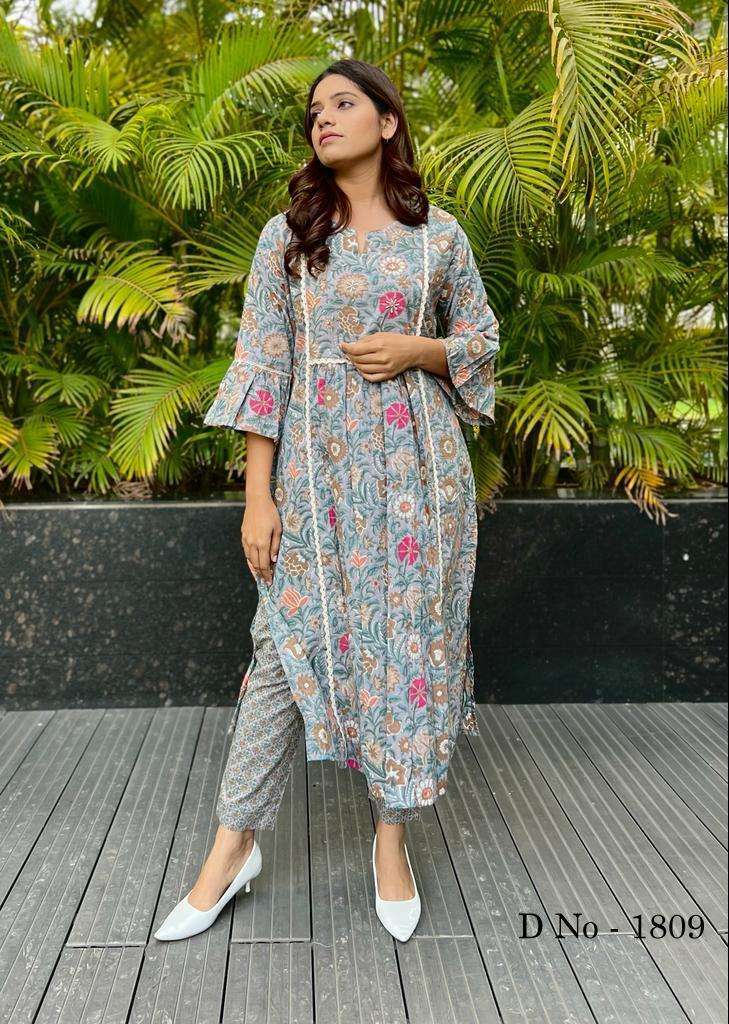 pr 1809 cambric cotton kurti with pant 