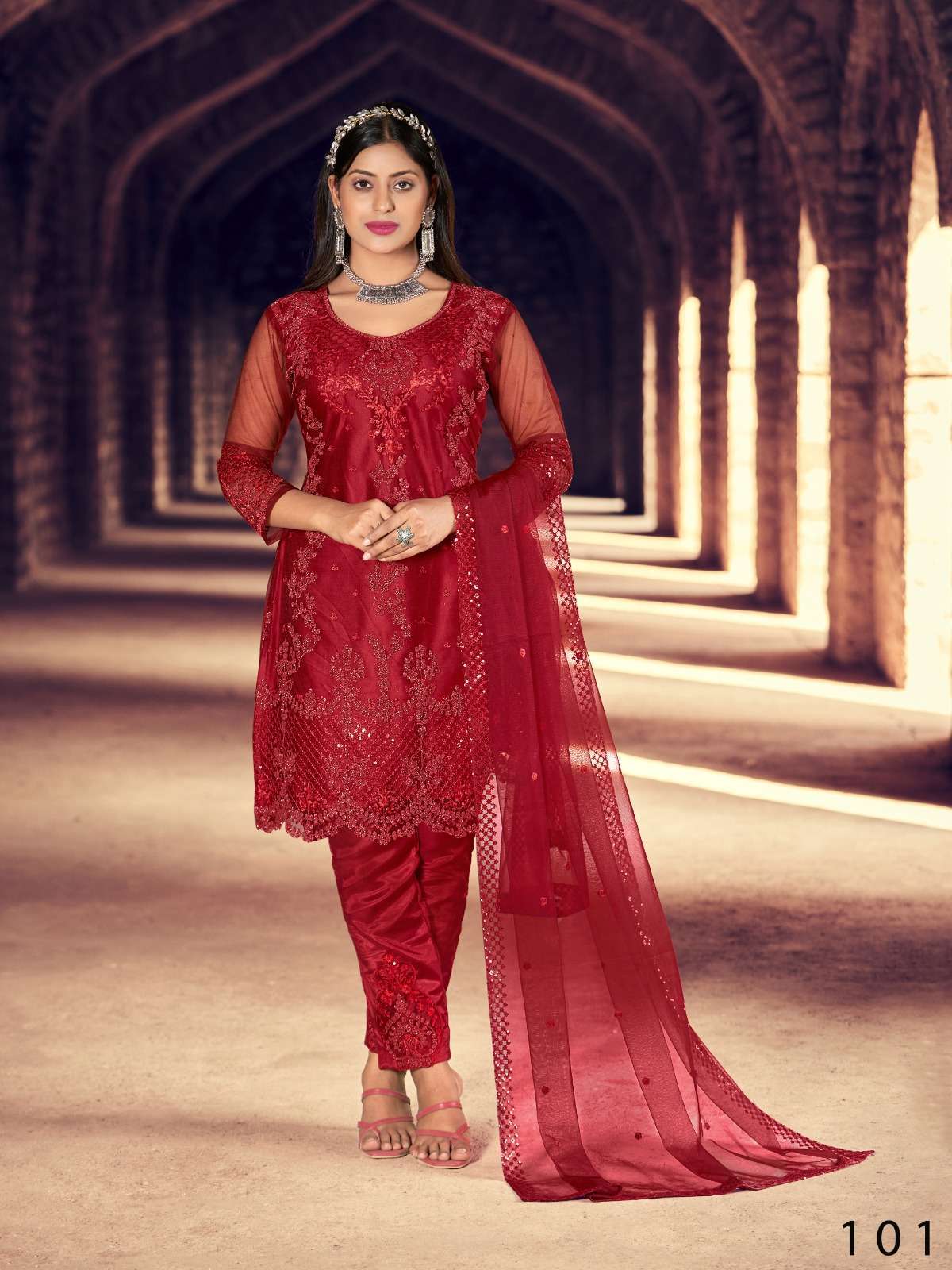 pr naimat Heavy Net Sequence Embroidery suit