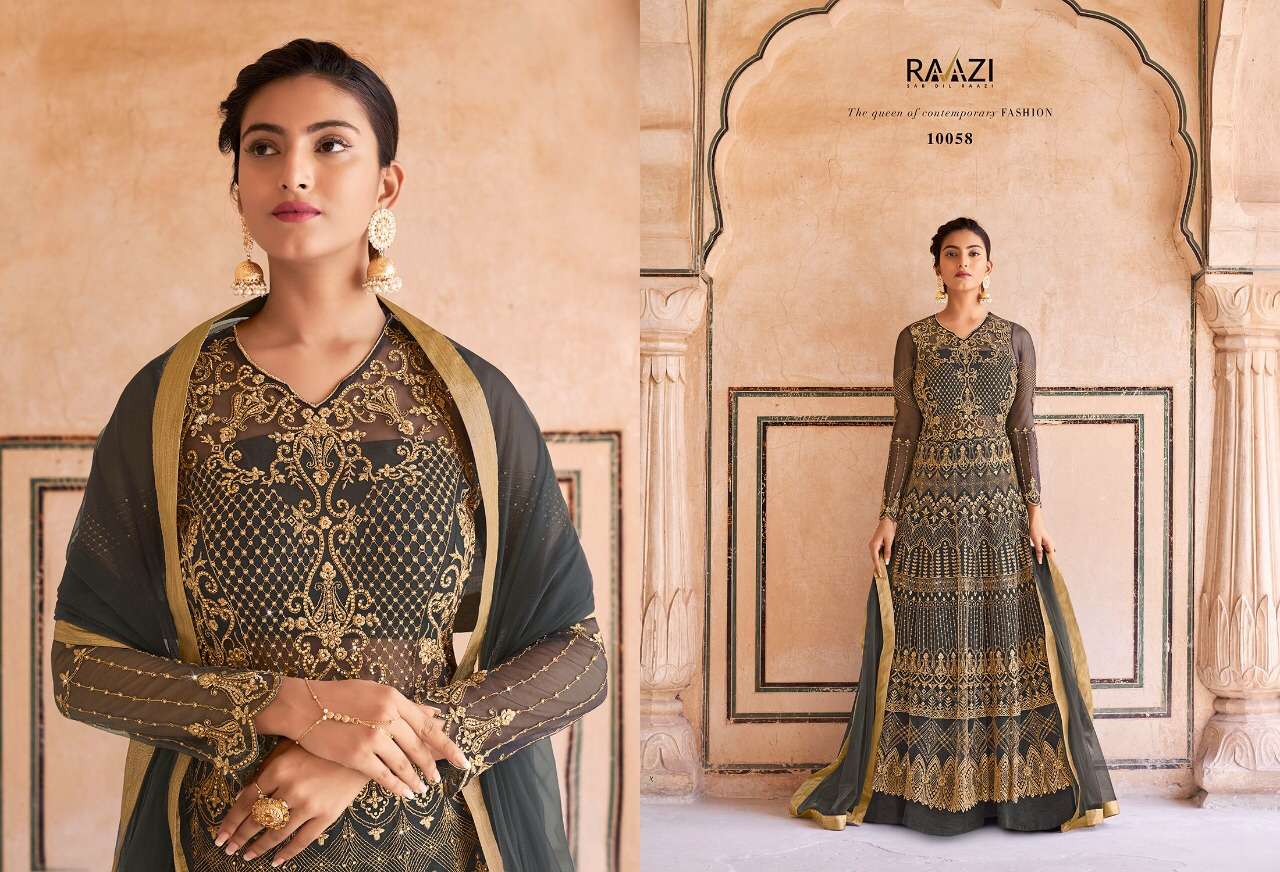 raazi ahalya designer soft net gown with dupatta 