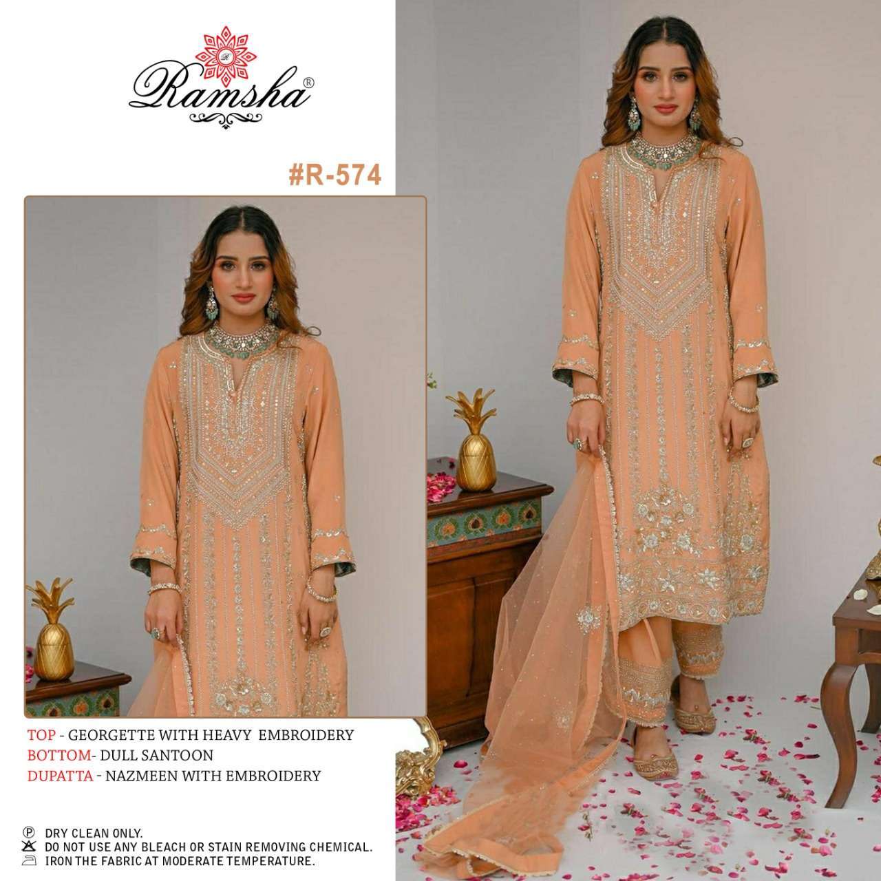 ramsha R-574 georgette embroidery suit 