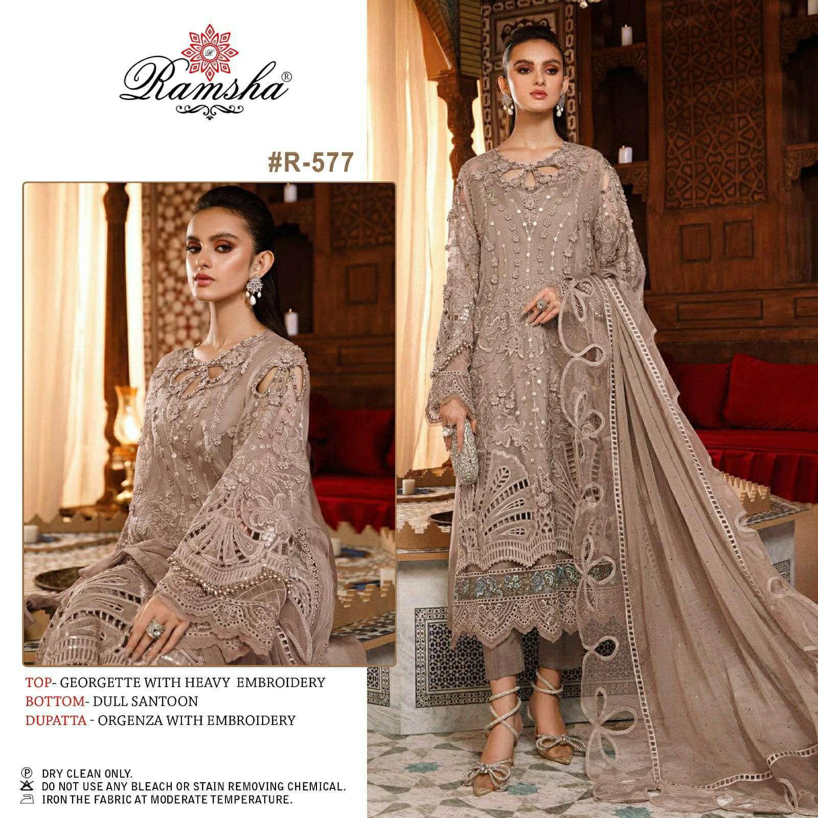 ramsha R-577 georgette heavy embroidery suit