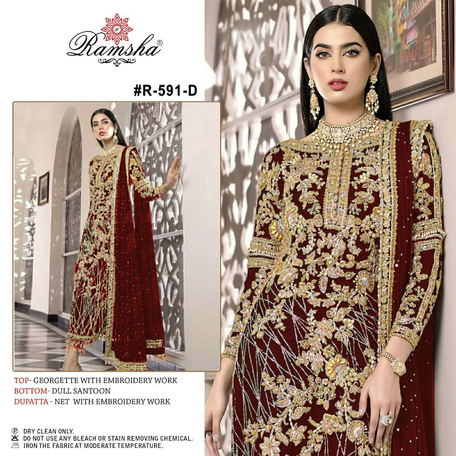 ramsha R-591 nx georgette heavy embroidered suit 