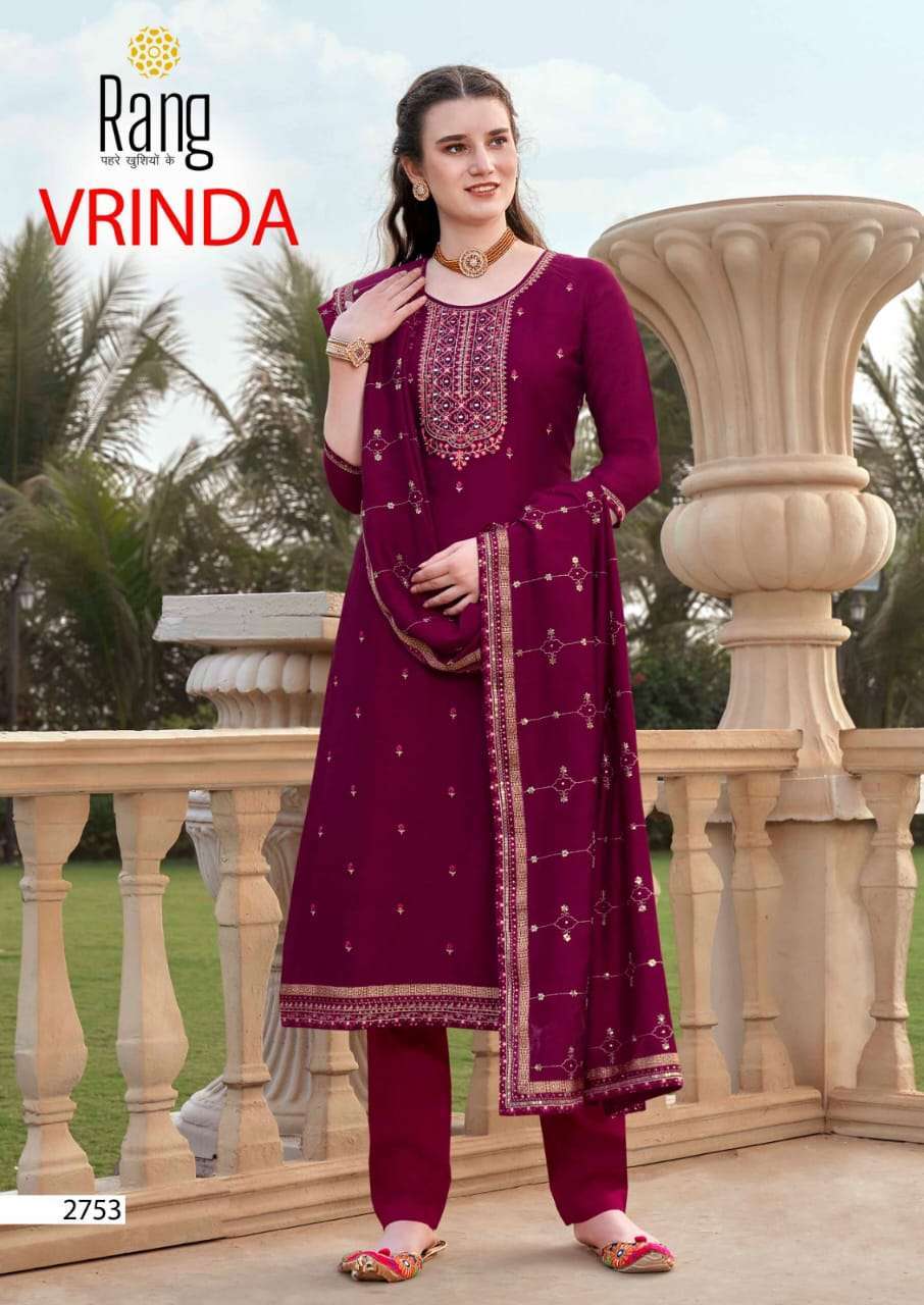 rang vrinda series 2751-2754 pure vichitra silk suit 