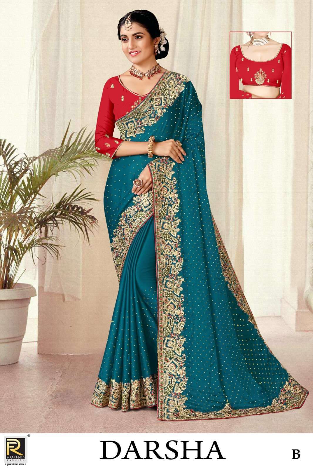 ranjna saree Darsha satin embroidery saree