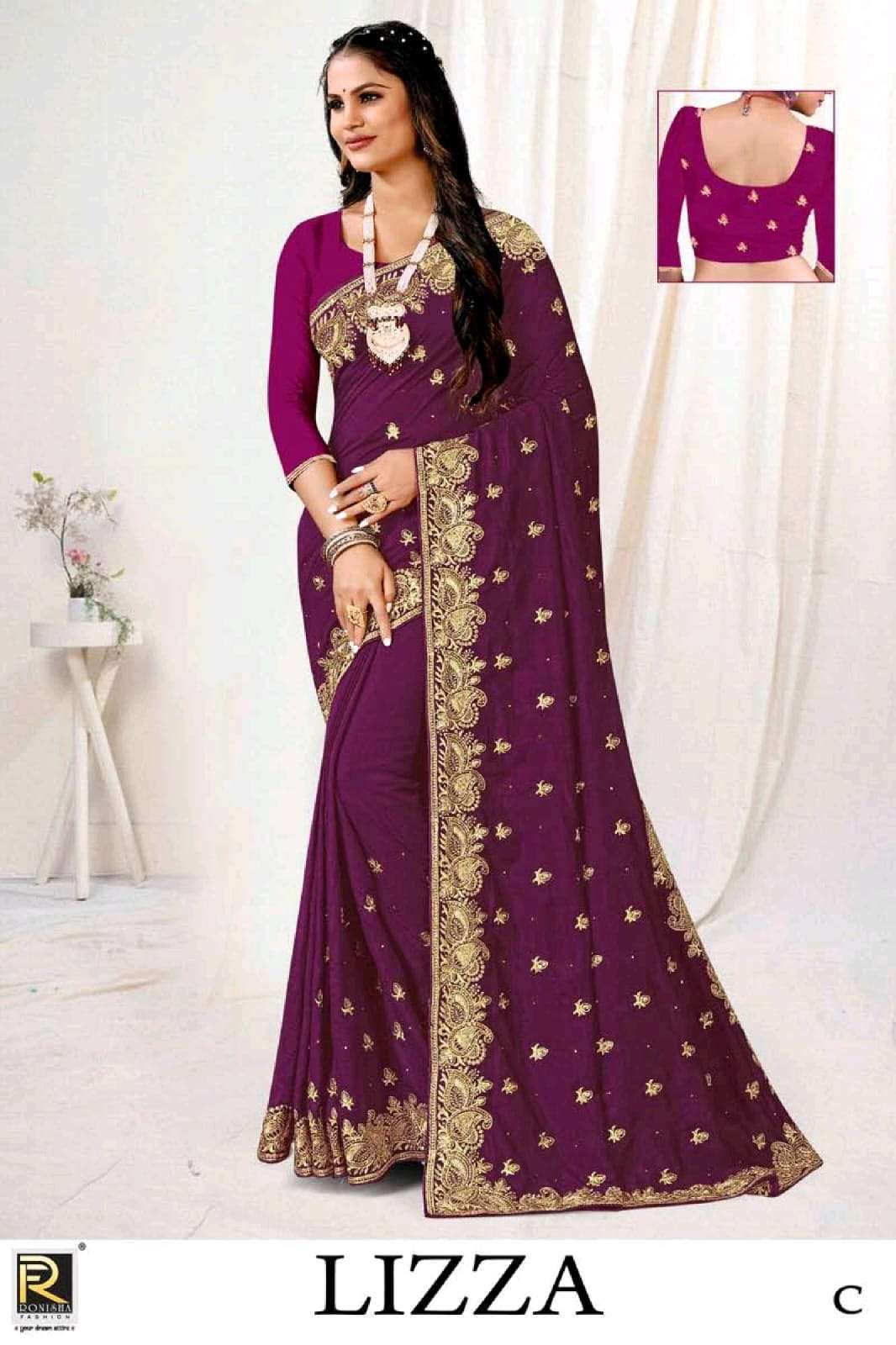 ranjna saree Lizza Lycra Heavy Diamond Work saree