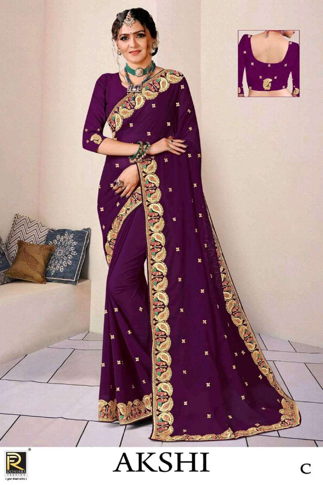 ranjna sarees akshi georgette embroidery saree