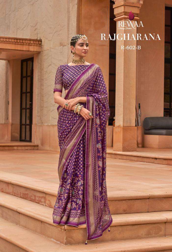 rewaa rajgharana designer brasso diamond work saree 