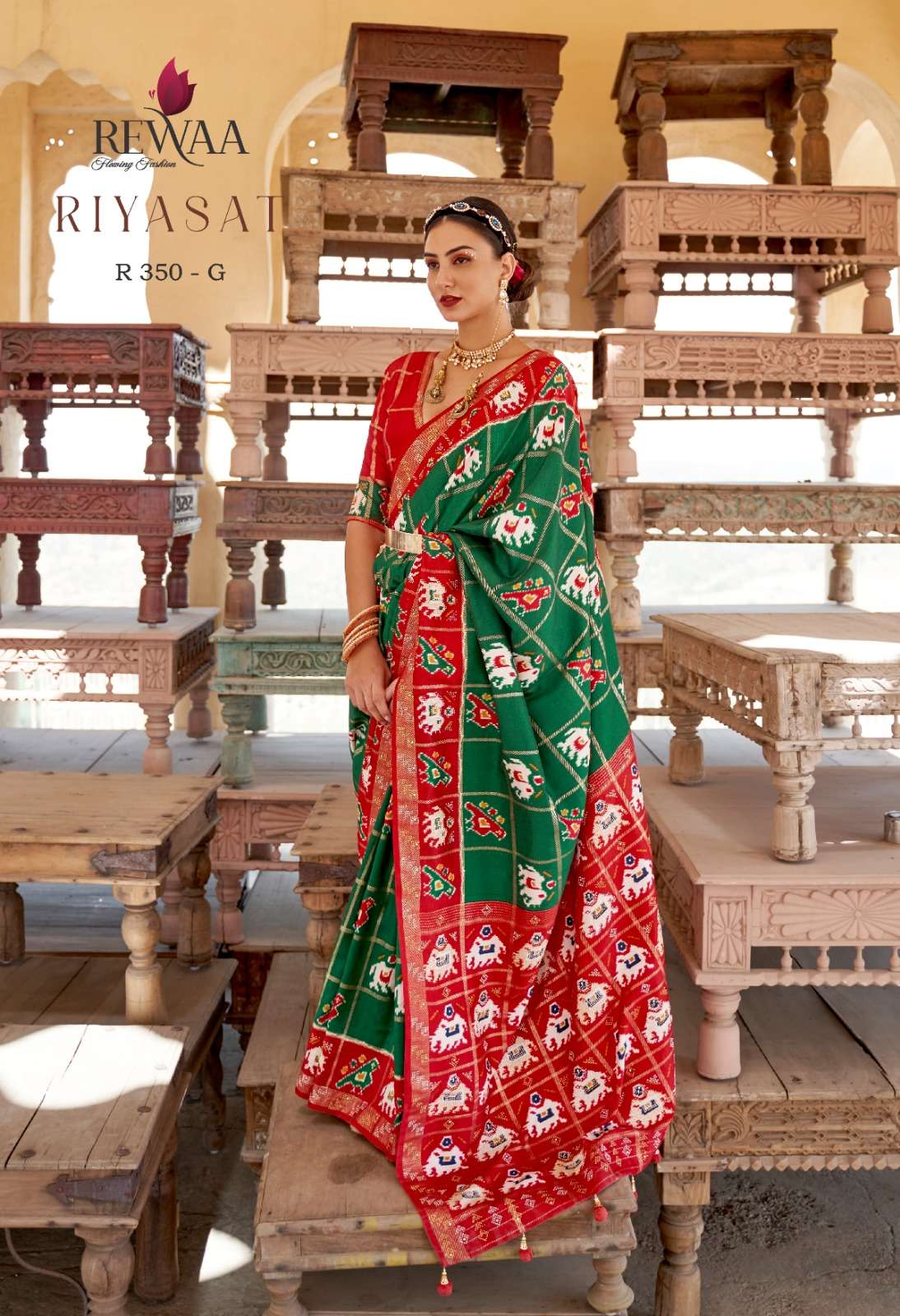 rewaa riyasat designer smooth patola silk saree