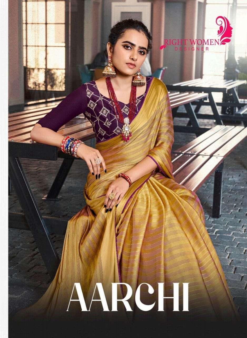 right women aarchi series 81291-81298 two tone satin saree