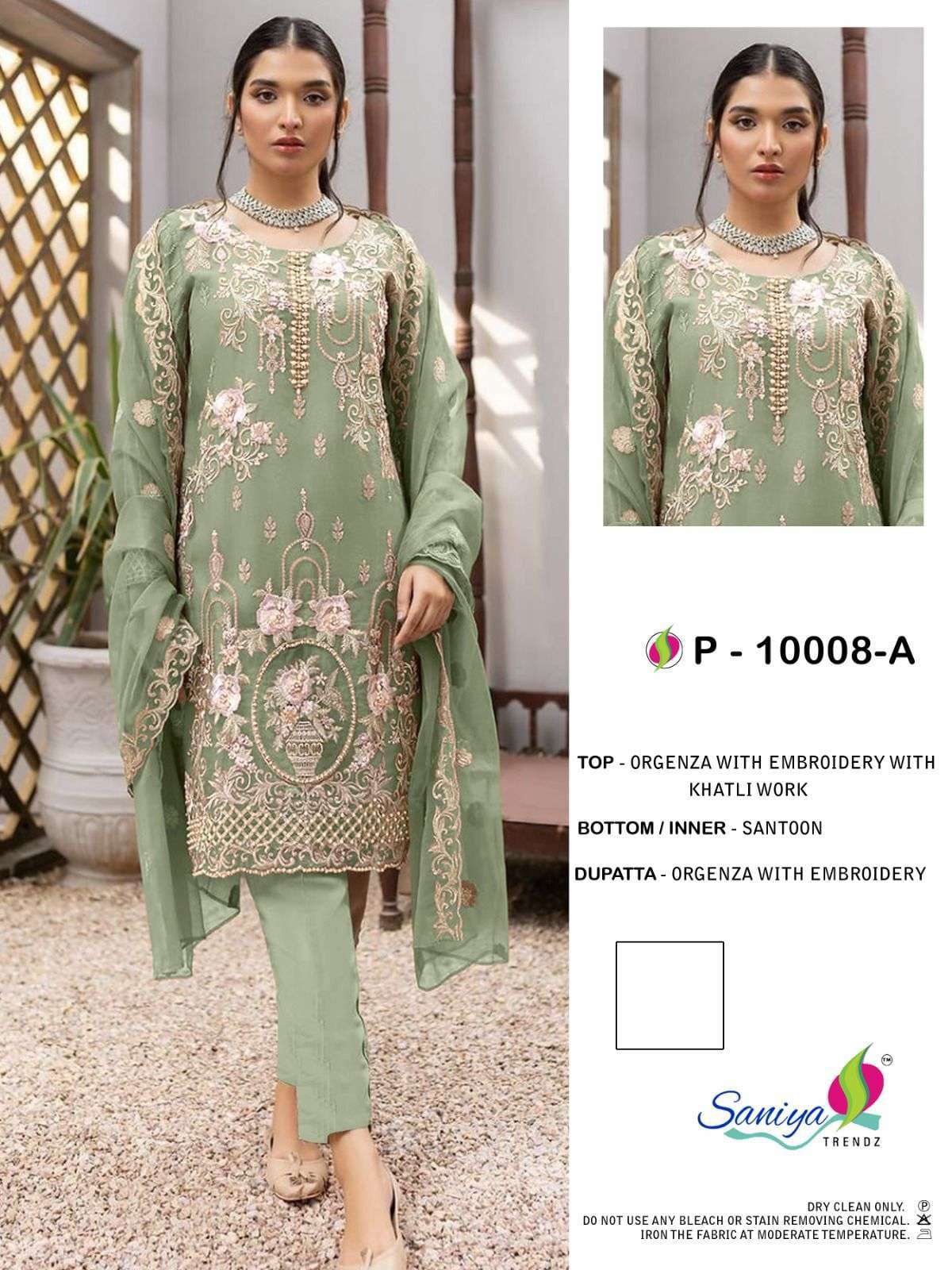 saniya trendz ST-P-10008 organza embroidered suit 