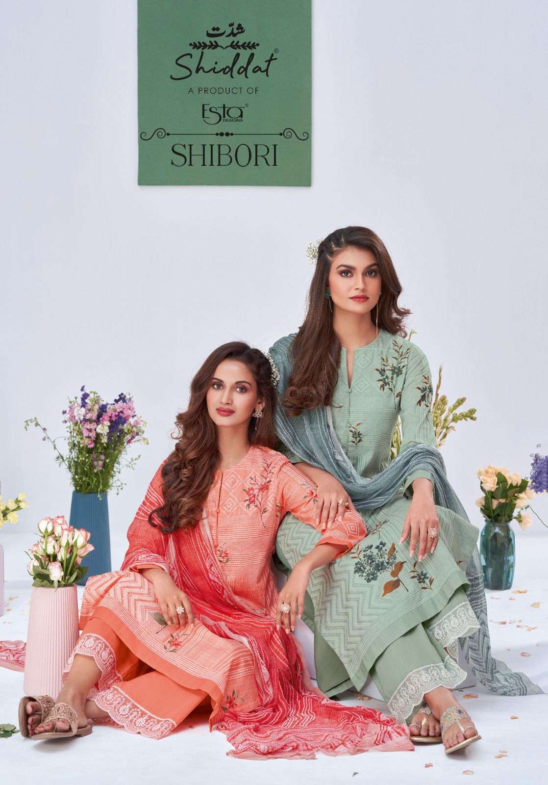 shiddhat shibori series 1001-1010 cotton cambric suit 