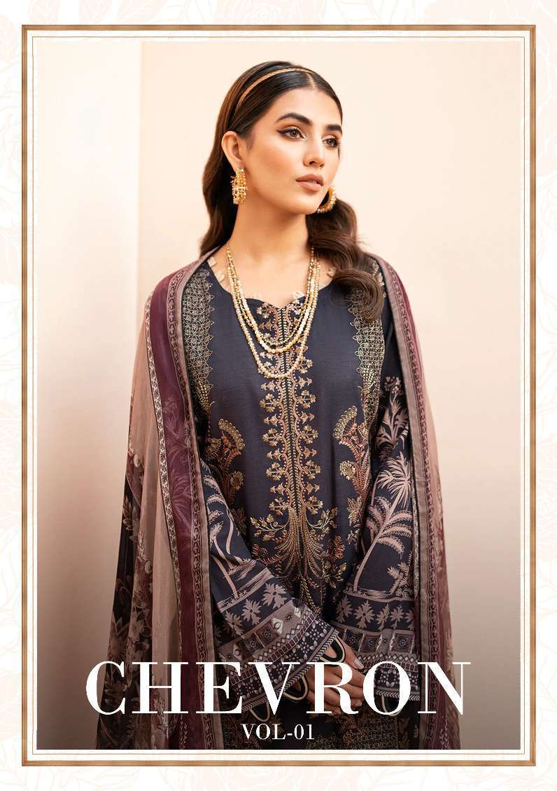 shraddha chevron vol 1 series 1001-1004 lawn cotton suit 