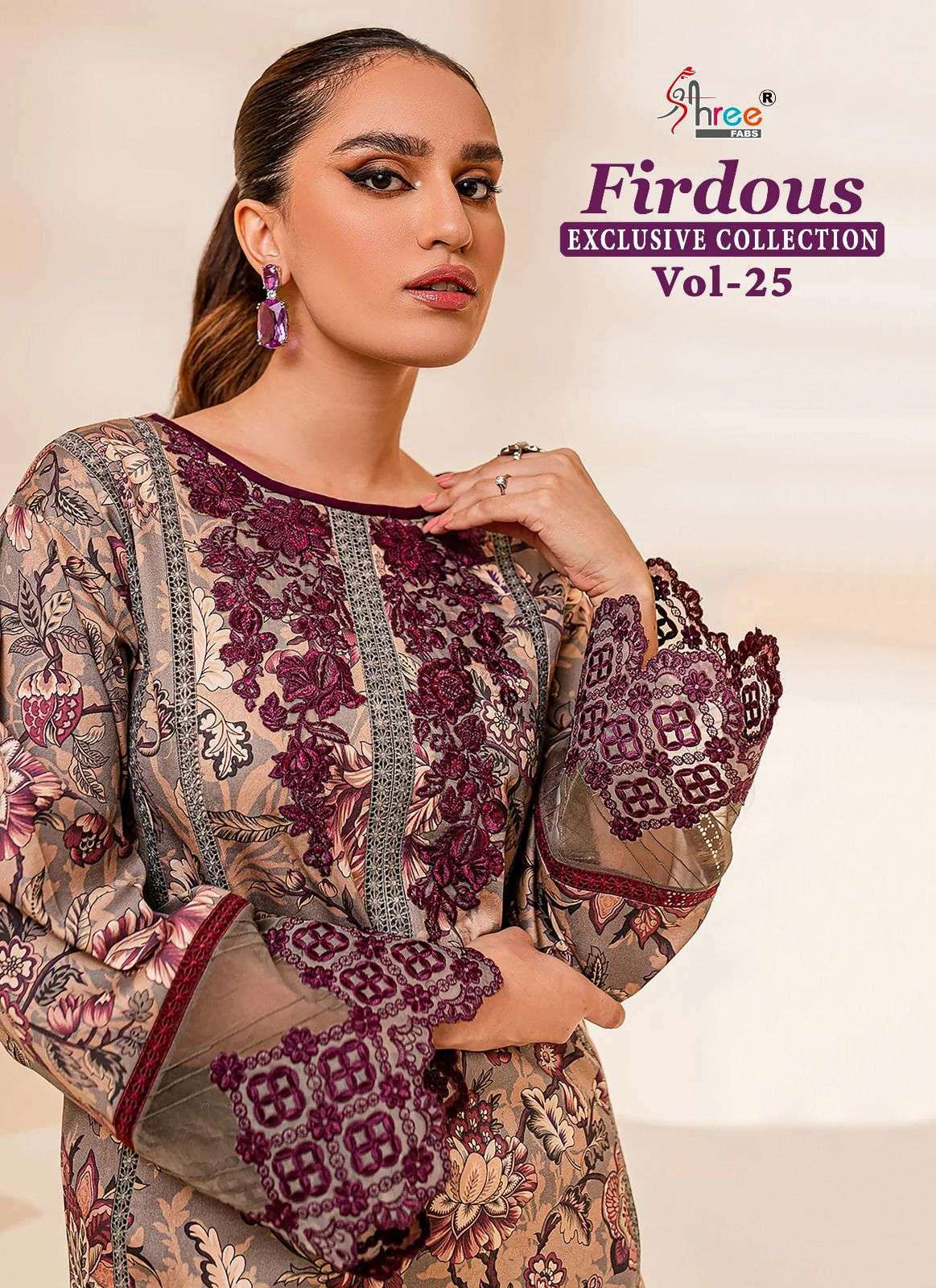 shree fab firdous exclusive collection vol 25 series 2449-2453 pure cotton suit 