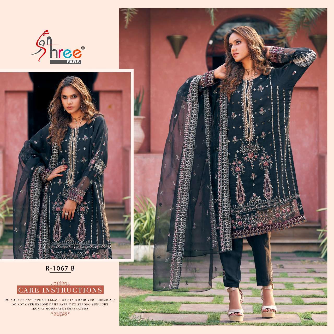 shree fabs R-1067 organza work suit 