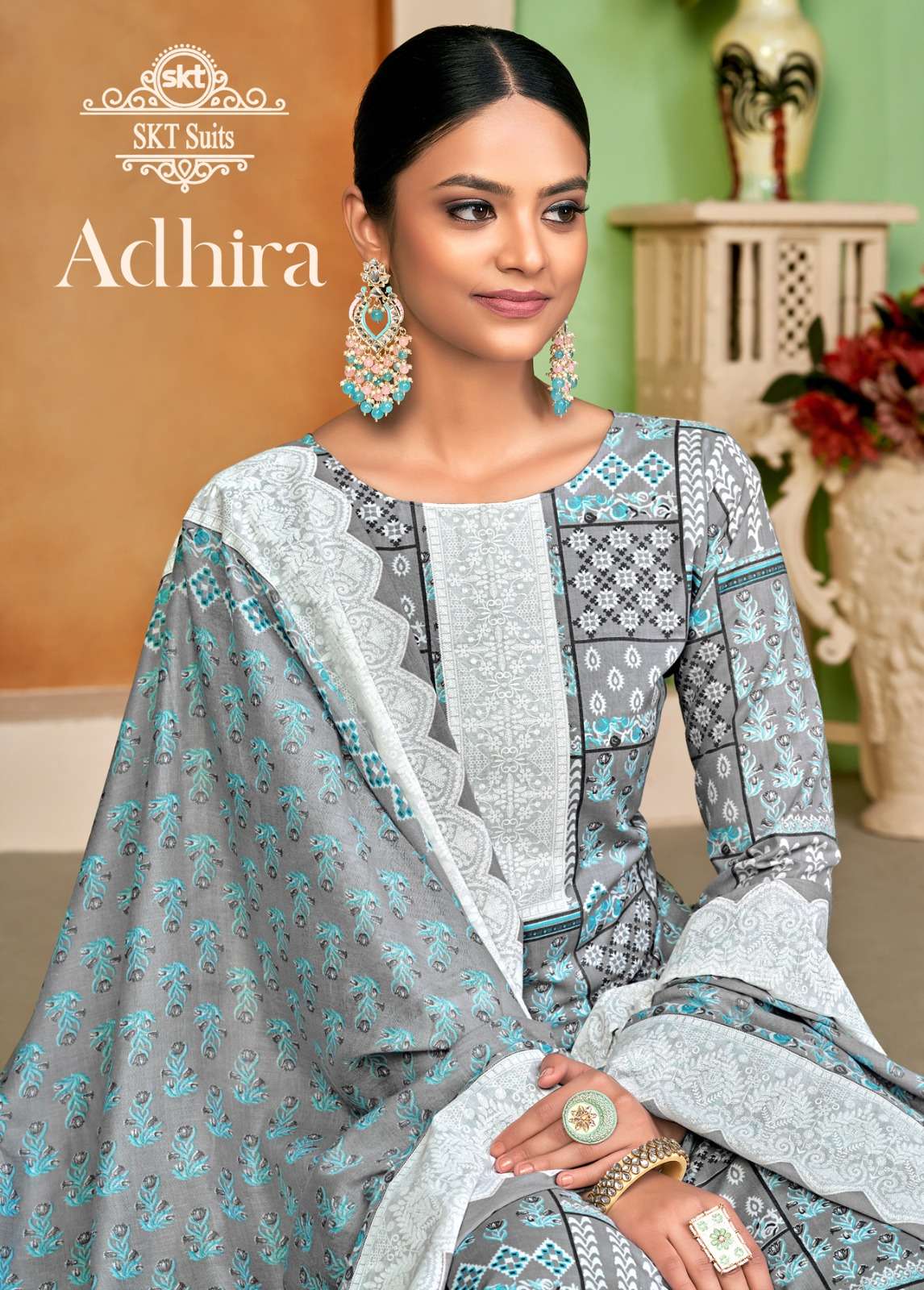 skt suits adhira series 74001-74008 pure solid cotton suit 