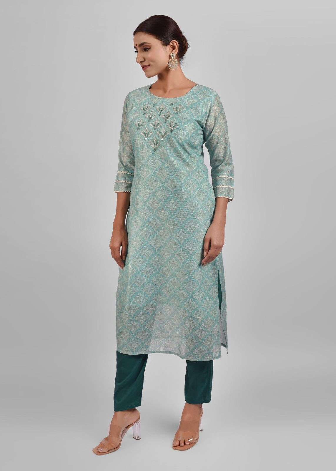 sku-1039-1042 designer chanderi visocse kurta with bottom 