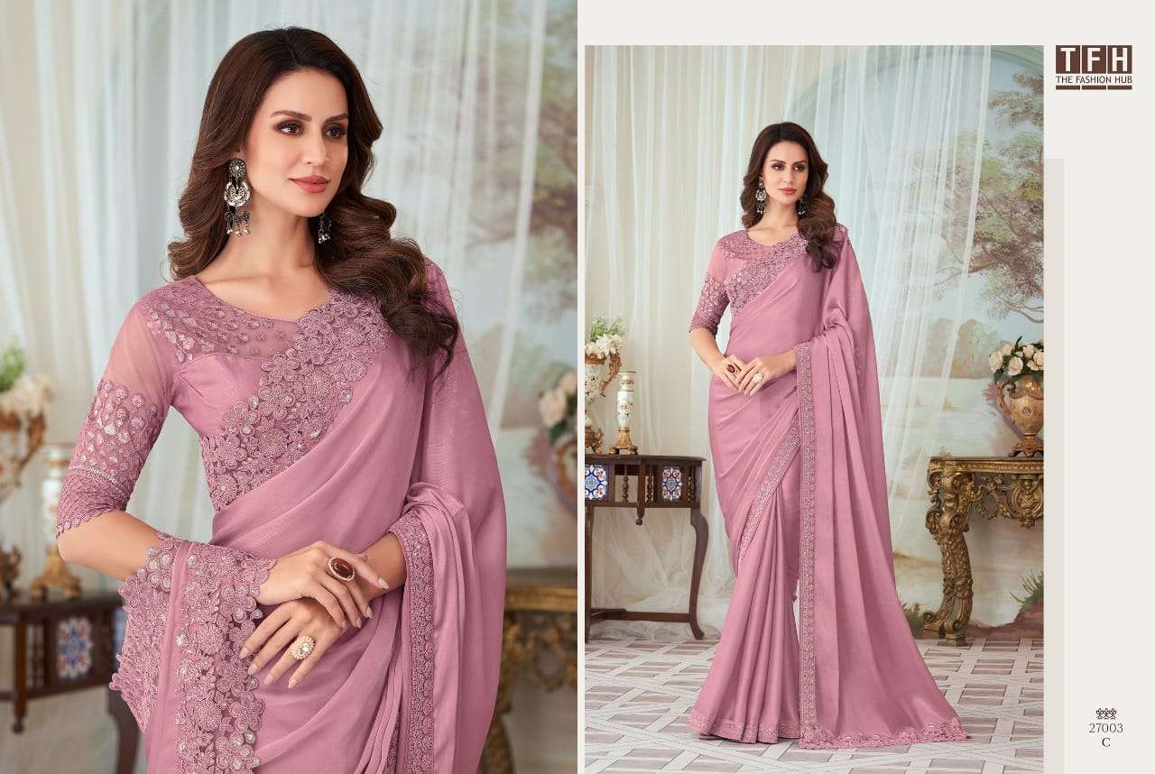 tfh 27003 hit colors designer fancy material saree 