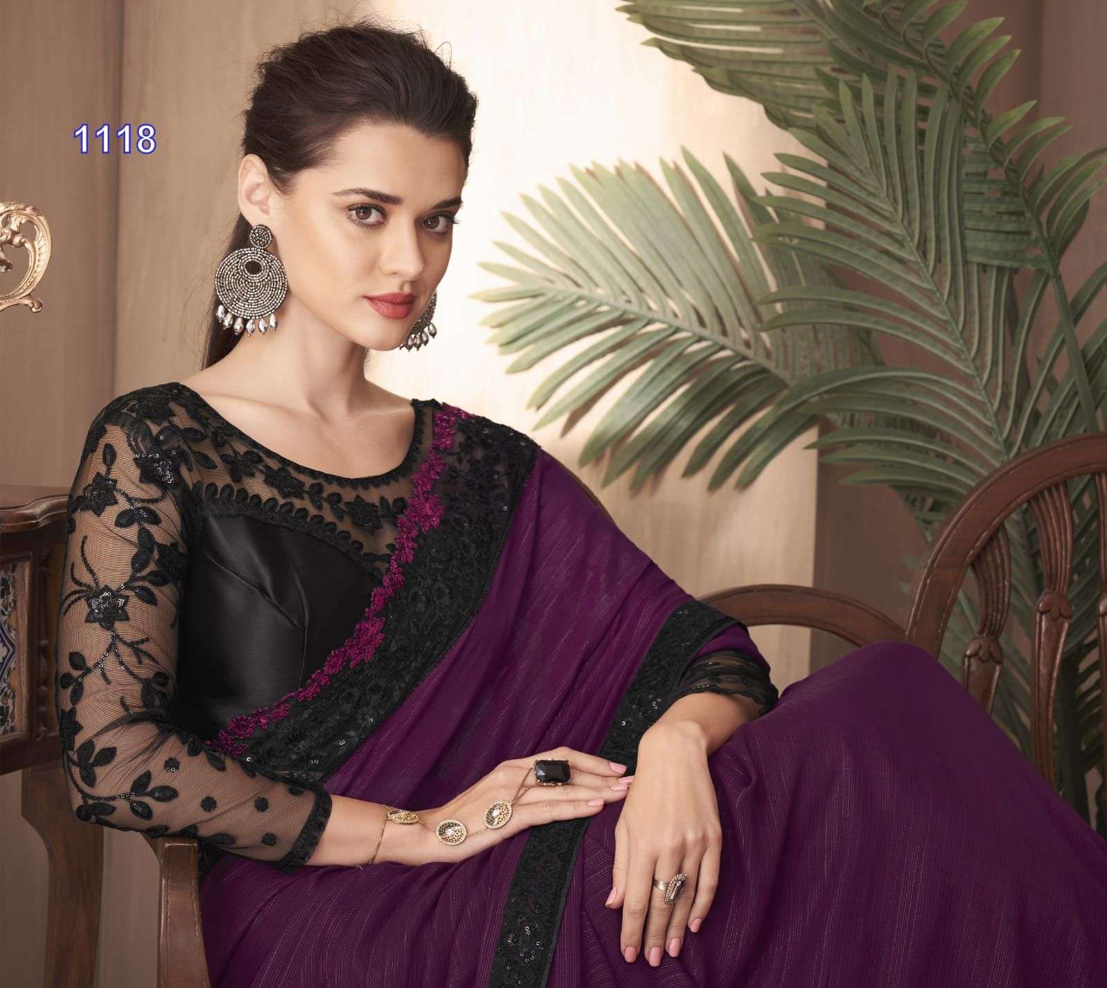 tfh sandalwood 11th edition designer fancy silk saree 