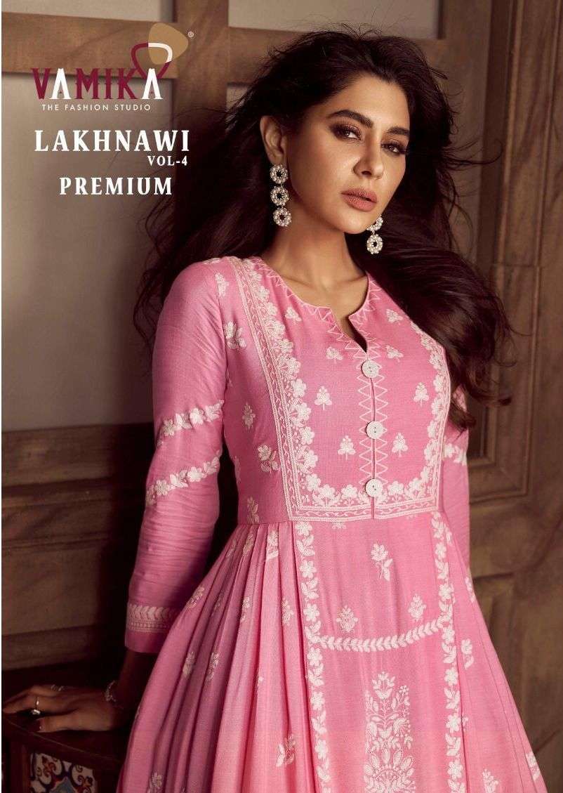 vamika lakhnavi vol 4 premium series 1023 heavy rayon suit 