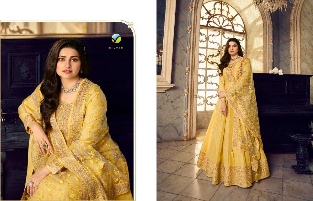 vinay sheesh mahal designer dola silk suit 