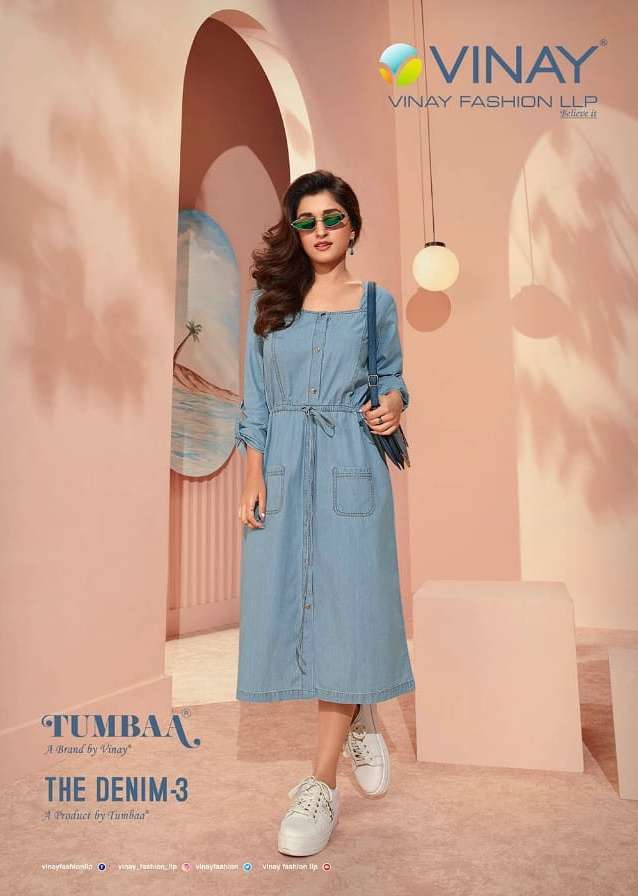 vinay the denim vol 3 series 41101-41109 pure denim kurti 