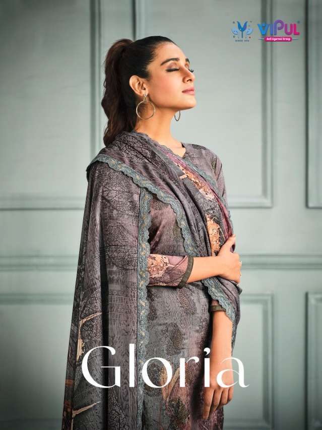 vipul gloria series 5121-5127 Chinnon digital print suit