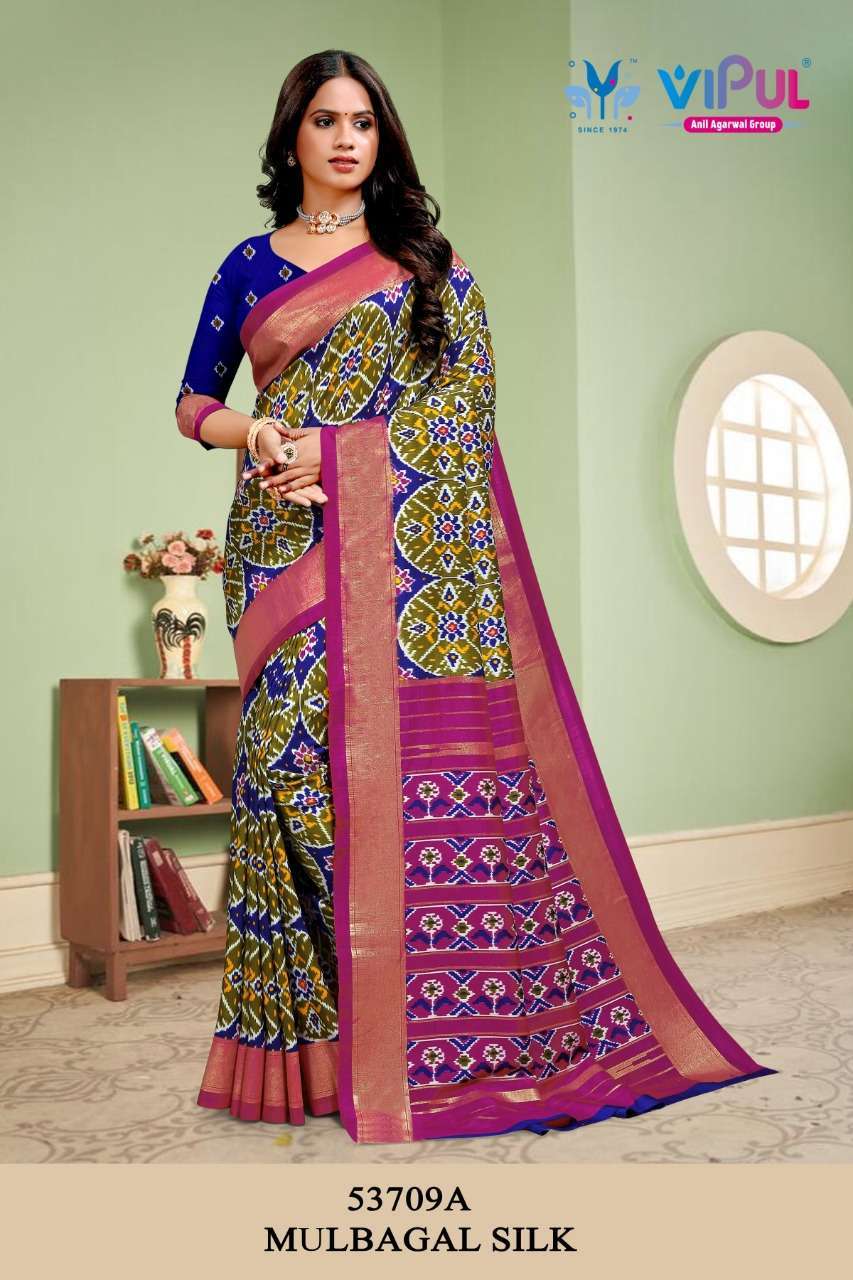 vipul mulbagal silk series 53709 dola silk saree 