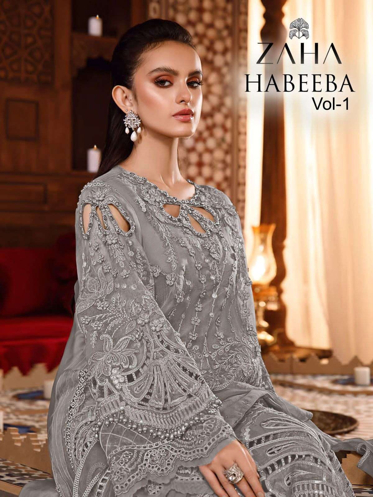 zaha habeeba vol 1 series 101103 heavy embroidered georgette suit 