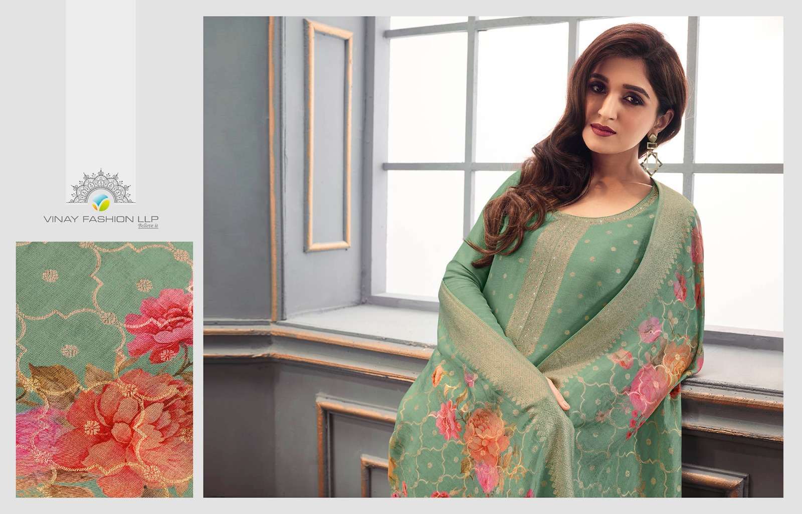 zareena designer pure soft dola jacquard suit 