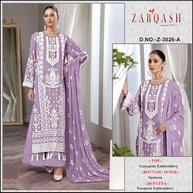 Zarqash Z 3026 Georgette Heavy Embroidered suit