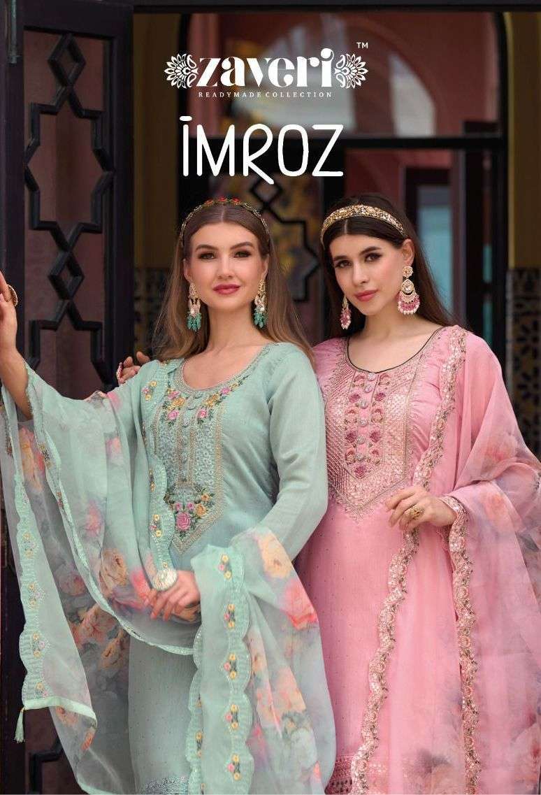 zaveri imroz series 1539-1542 pure viscose silk suit 