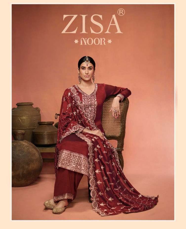 zisa noor series 14421-14426 blooming silk georgette suit 