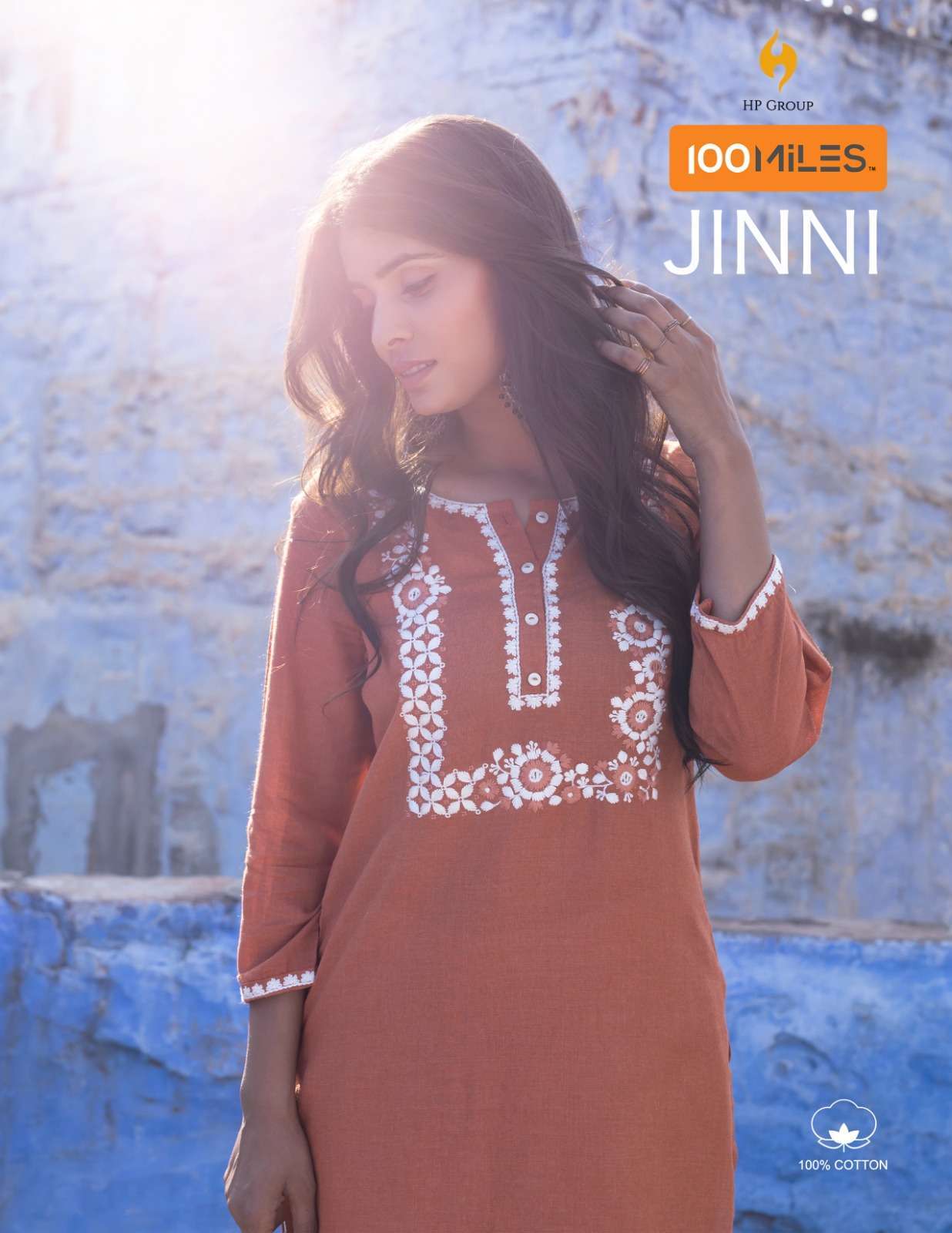 100 miles jinni series 01-04 Pure Cotton heavy embroidered work kurti